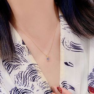 Pendentif personnalisé en pierre précieuse naturelle aigue-marine 0,6 ct en or 18 carats de la marque de bijoux de luxe Xinfly - Product Image 4