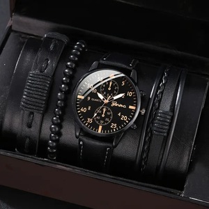 Nouveau Hommes Montre De Luxe Bracelet Ensemble De Mode D'affaires Marron En Cuir Quartz Montres pour Hommes Cadeau Ensemble Relogio Masculino - Product Image 6