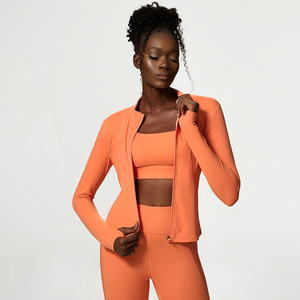 Blouson bombardier transfrontalier d'exercice extensible de <span class=keywords><strong>grande</strong></span> <span class=keywords><strong>taille</strong></span> pour femmes motif floral cachemire lavé fermeture éclair à manches longues Logo avant - Product Image 5