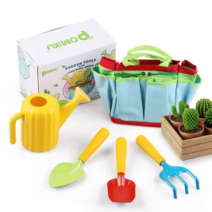 Easter Gifts 5 PCS Kids Garden Tools Set Including Watering Can, Shovel, Rake, Fork and Garden Tote Bag Children Gardening Tool