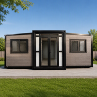 Maison conteneur extensible moderne de luxe 40 pieds à cadre noir, étanche et résistante au vent, idéale pour hôtel, bureau, bâtiment – Marque Huaying