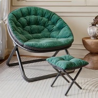 Chaise longue pliable et écologique en acier inoxydable au design moderne, gain de place, avec housse en tissu, pour salon