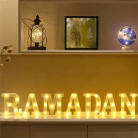 Décoration Eid Mubarak Ramadan : Lettres LED Lumineuses en Forme d'Étoile pour Anniversaire, Mariage, Décoration Intérieure, et Demande en Mariage