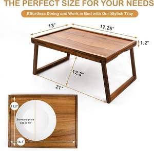 <span class=keywords><strong>Mesa</strong></span> Auxiliar Plegable Multifuncional de Madera de Acacia <span class=keywords><strong>para</strong></span> <span class=keywords><strong>Cama</strong></span>, Bandeja Rectangular <span class=keywords><strong>para</strong></span> <span class=keywords><strong>Desayuno</strong></span> y Estudio, Venta al por Mayor - Product Image 2