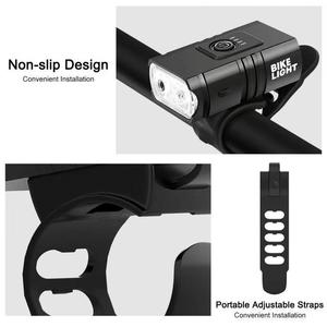 Vente en gros de lampe frontale LED à lumière vive, rechargeable par USB, pour vélo, lampe de poche, scooter - Product Image 5