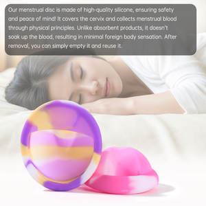 Disque menstruel réutilisable en <span class=keywords><strong>silicone</strong></span> médical souple, anti-fuite, disque de règles - Product Image 2