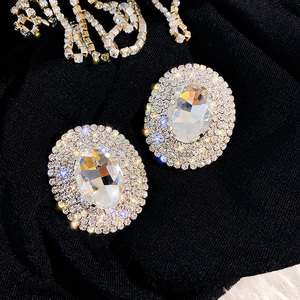 Kyimei — boucles <span class=keywords><strong>d</strong></span>'oreilles rondes pour femmes, bijoux du marché bon marché, couleurs or, argent, <span class=keywords><strong>diamant</strong></span>, mode aiwu - Product Image 2