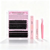 Kit de cils en grappe légers à faire soi-même, cils longs et épissés avec cils individuels inférieurs, vente en gros, stock disponible, cils en grappe