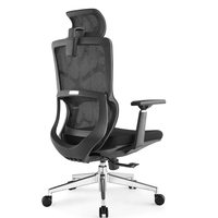 Chaise de bureau à domicile, chaise de bureau à dossier haut avec roues, Support de tête, chaise en maille avec pédale cachée