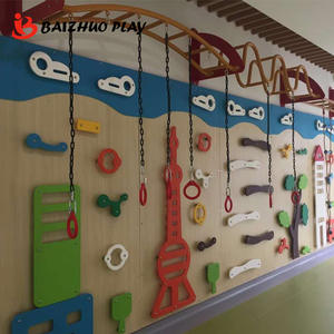 Senso di sviluppo fisico della scuola materna dell'interno della parete rampicante della stanza dei bambini della parete rampicante di plastica del PE - Product Image 1