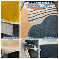 Tapis d'intérieur imprimé en fausse fourrure de cachemire, doux et luxueux, taille personnalisée, motif abstrait à lignes, antidérapant, durable, pour la maison, le bureau, l'hôtel