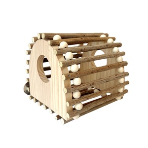 Échelle d'escalade et maison en bois pour perroquet, échelle à double sortie, <span class=keywords><strong>cabane</strong></span> en bois ventilée, décoration et jouet d'enrichissement pour cage à oiseaux - Product Image 1