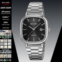 Jam Tangan Pria SKMEI 2551 Quartz Movement, Bahan Alloy Stainless Steel, Tali Baja Solid, Diameter 48mm, Layar Penunjuk, Tahan Air 3BAR, Bentuk Persegi