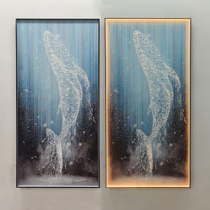 Décoration murale LED, peinture sur verre, motif <span class=keywords><strong>cheval</strong></span>, style luxueux, peinture unique sur verre trempé, décoration murale en porcelaine de cristal - Product Image 5