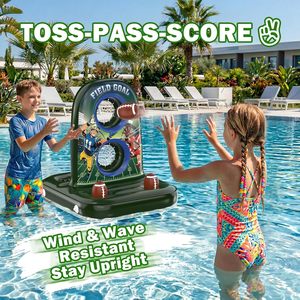 <b>Inflatable</b> Football Toss Target <b>Game</b> with Dual Goals for Pool & Outdoor Play - Product Image 3