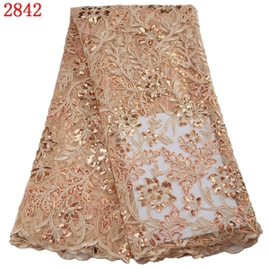 Nuovo Design 2842: Tessuto in Pizzo Africano con Paillettes e Ricami per Abiti da Sera di Lusso da Donna - Product Image 2