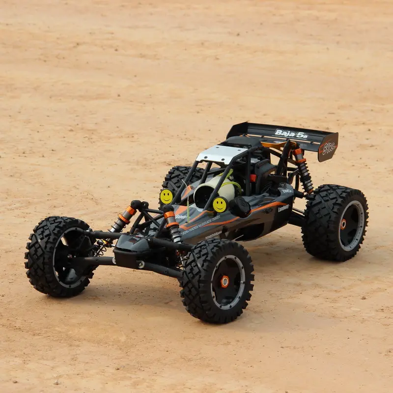 Big Boys Gift Gunmetal Main Chassis Baja 5b RTR 1/5th scale 2WD Buggy with Fuelie 30.5cc Engine and Heavy Duty Beadlocks
