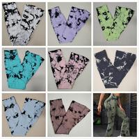 RUIQUWIN Vente en gros Collants d'entraînement de gymnastique pour femmes Taille haute pour filles Tie Dye évasée Scrunch Butt Fitness Yoga Pants Sport Leggings