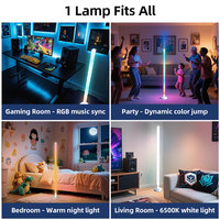 Luz Ambiental Inteligente RGB Blanca Moderna para Piso, Configuración para Juegos, Control Remoto por Aplicación, LED Modular Regulable, ABS, USB, Decoración para Deportes Electrónicos, 16M