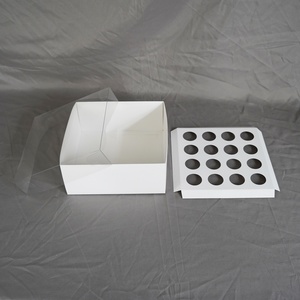 Picnic Party Chocolate <b>Cookie</b> Kraft Paper Dessert Treat <b>Boxes</b> Catering Packaging Platter 16ct Mini Cupcake Box With Window Lid - Product Image 5