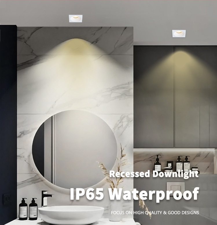 Deep Cup Waterproof IP65 Downlight Anti Glare 50000 Life Span For Kitchen
