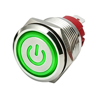 Interrupteur à bouton-poussoir métallique 19MM 12V 15A IP67 étanche robuste 4 broches ON-OFF pour applications marines et automobiles