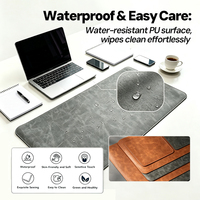 Tapis de souris en cuir PU personnalisé avec logo gravé au laser pour bureau et espace de travail – Vente directe usine pour grossistes