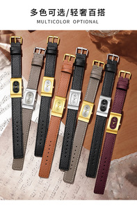 Reloj de Pulsera de Cuarzo Rectangular con Esfera Negra y Dorada para Mujer, Correa de Cuero Retro, Reloj de Vestir para Damas, para Negocios y Fiestas - Product Image 6