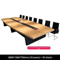 Table de Conférence Extensible en Bois Massif, Garantie 5 Ans, 12 Places, pour Salle de Réunion, Salle à Manger, Usage Commercial – Vente en Gros Direct Usine