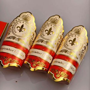 Custom Adhesive Sticker Art Paper <b>Waterproof</b> Gold Foil Cigar Bands <b>Label</b> Printing Embossed Cigar <b>Label</b> - Product Image 3