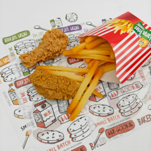 Custom Logo Printed Virgin Food Grade Greaseproof <b>Wax</b> <b>Paper</b> Free Design Hamburger Packaging Sandwich Burger Wrapping <b>Paper</b> - Product Image 1
