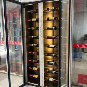 Meuble à vin thermostatique en acier inoxydable avec porte-bouteilles horizontaux pour la réfrigération et l'affichage - Product Image 3