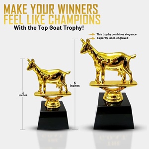 Grande premio del torneo di Baseball di Golf di capra di fantasia con Base in legno per la libreria da scrivania o trofeo dell'armadietto da esposizione - Product Image 5