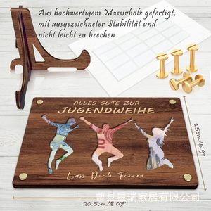 Set de Regalo con Clip para Billetes en Forma de Corazón de Madera, Adorno de Escritorio Portátil para Cumpleaños, Boda, Tarjeta, Diseño Moderno y Simple, Material de Pino - Product Image 4