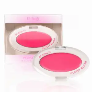 Private Label Peach Glowy Mini Powder Cream Contour and Blush Palette Vegan Powder Natural pH Powder Glossy Blush