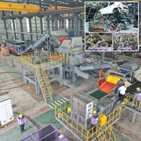 Système de recyclage mobile sur chenilles pour la déchiquetage et le broyage de ferraille, de châssis de véhicules (15-40T/H), de déchets de voitures et d'appareils électroménagers, alimenté au diesel