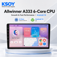 KSOY-T333 Kamera 360 Derajat Output RCA 3+32G QLED Android 14 WiFi BT 5.0 Octa Core Kartu TF GLONASS FM RDS DVR Android Auto Stereo Mobil