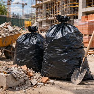 Bolsas de Basura Resistentes para Residuos de Construcción, Bolsas de Plástico Reciclado Extra Fuertes para Construcción, Rollo Compacto para Jardín y Limpieza de Sitios - Product Image 3