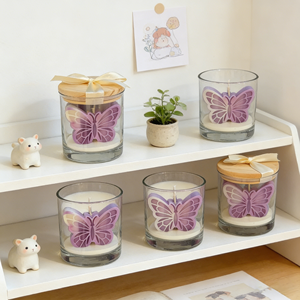 Velas Aromáticas de Cera de Soja con Forma de Mariposa, Color Morado, Románticas y de Lujo, Venta al Por Mayor LANJO - Product Image 2