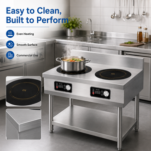 High Efficiency Commercial Double Burner Induction Cooker Stainless Steel <b>Standing</b> 2 Head Induction Hob for Restaurant Range - Product Image 5