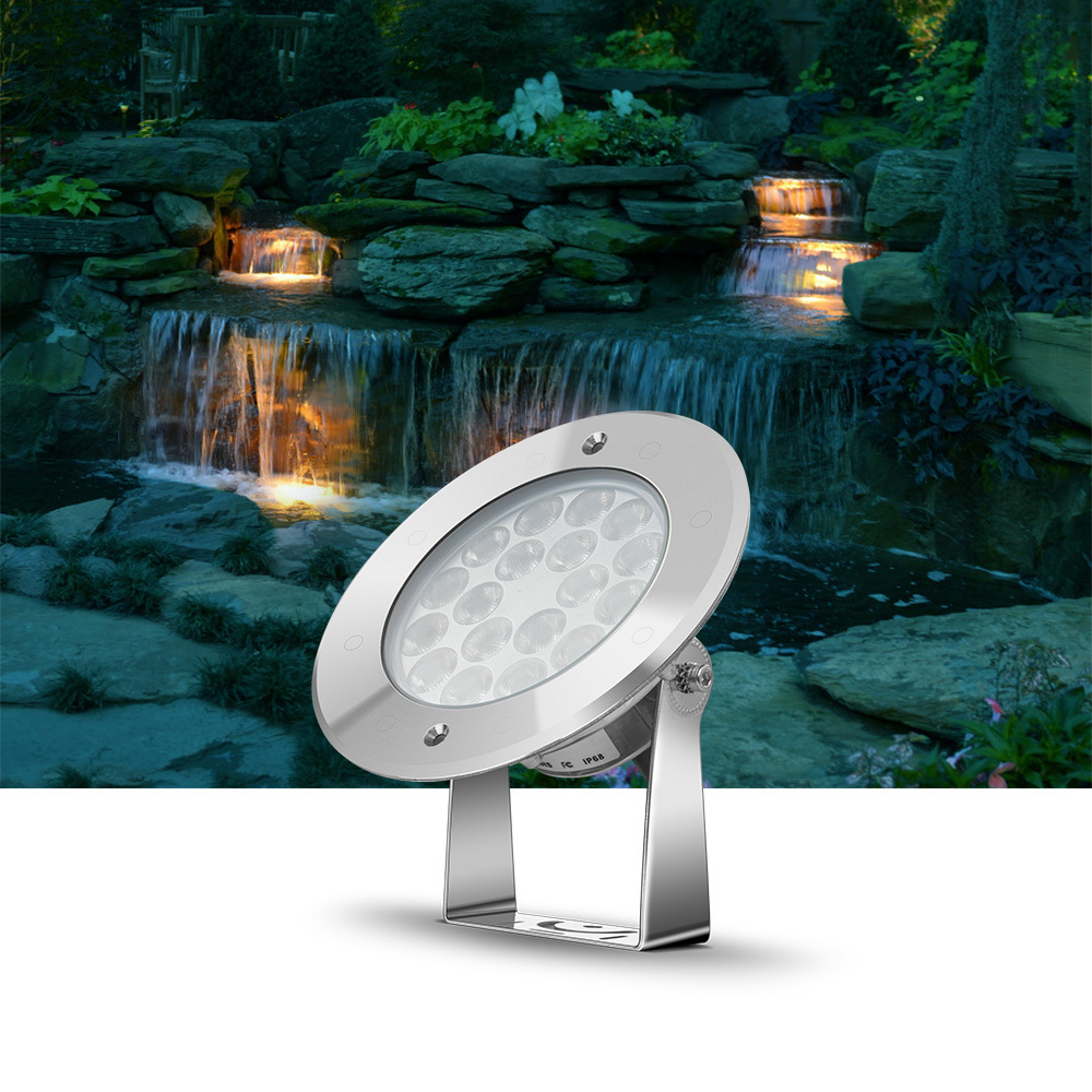18W DC24V Stainless Steel 316L RGB DMX512 Control Underwater Pool Lights