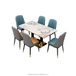 Western Restaurant Dining Table And Chair Cafe Cafeteria Noodle Restaurant Booth Sofa Marble Stone Table