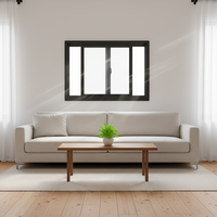 Fenêtre coulissante horizontale BOCHARM, verre double vitrage trempé standard, design grille moderne, utilisation hôtelière, UPVC, certifiée Energy Star