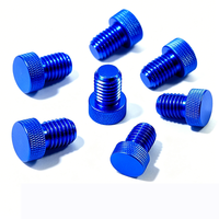 Blue Anodized Aluminum Alloy Knurled Thumb Screw CNC Machined Hand Tightening Bolt for Precision Equipment Inch/Metric