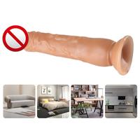 Dildo Realista de TPE Suave e Impermeable para Mujeres, 9 Pulgadas (230 mm), para Uso Anal, Juguete Sexual para Adultos, Color Carne, Delgado, con Succión, QS-B002