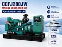 Groupe électrogène marin SCDC CCFJ280JW 280 kW à démarrage électrique NTA855-DM 1800 tr/min, groupe électrogène diesel pour navire de transport de marchandises et remorqueur