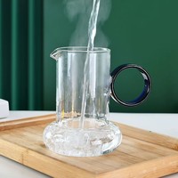 Tasse Gongdao en verre borosilicate transparent de conception moderne haut de gamme avec poignée, couvercle sans BPA, pot à partager pour thé parfumé, lait, eau