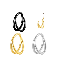 Gaby Piercing en acier inoxydable pour l'oreille, septum, clicker, anneau de nez, boucles d'oreilles segmentées, créoles, piercing sexy