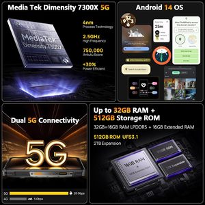 Téléphone robuste Ulefone Armor 30 Pro 5G, écran FHD 6,95 pouces 120 Hz, double écran, 12800 mAh, 66 W, 32 Go + 512 Go, débloqué, Android 14 - Product Image 4