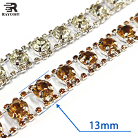Strass en vrac de forme ronde, garniture en chaîne de strass, bijoux en verre à dos plat à coudre pour l'artisanat DIY, les vêtements et les accessoires de mariage